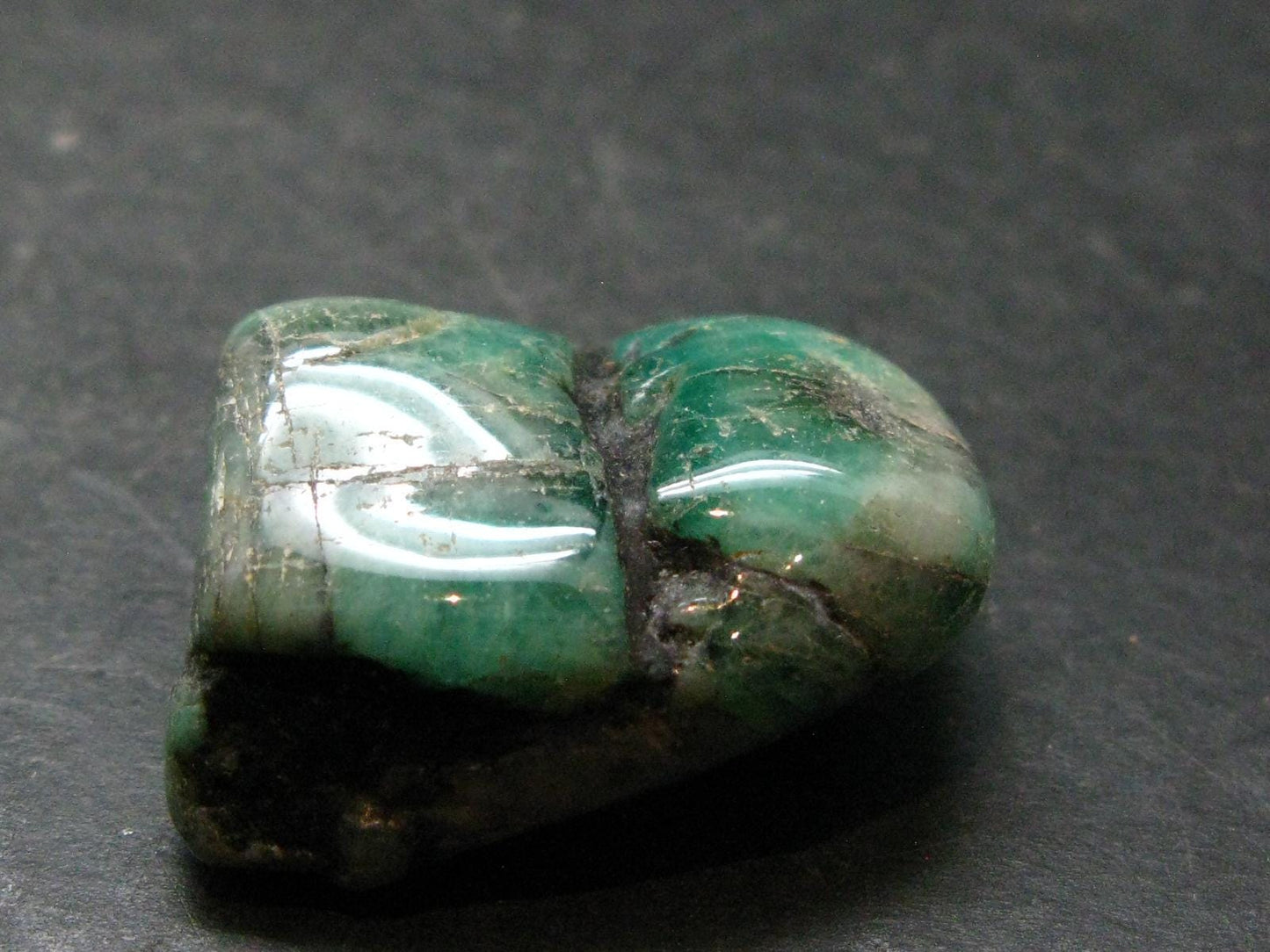 Natural Emerald Tumbled Stone from Brazil - 1.1" - 21.69 Grams