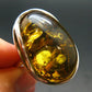 Natural Baltic Amber 925 Silver Ring - Size Adjustable