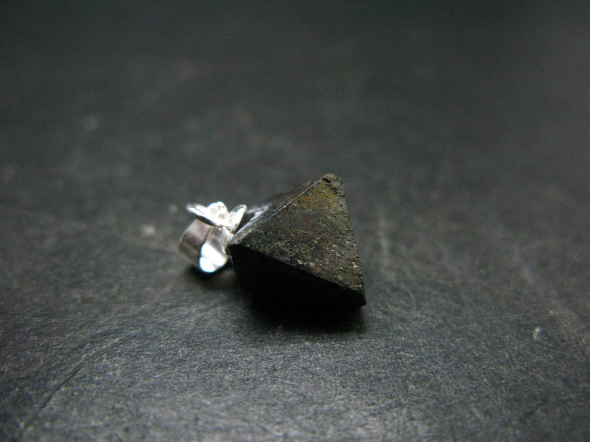 Magnetite Crystal Silver Pendant From Bolivia - 0.7" - 1.66 Grams