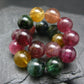 AAA Grade Gem Watermelon Bicolor Tourmaline Genuine Bracelet ~ 7 Inches ~ 12mm Round Beads