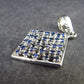 Natural Faceted Dark Blue Sapphire 925 Sterling Silver Pendant - 1.4" - 5.0 Grams