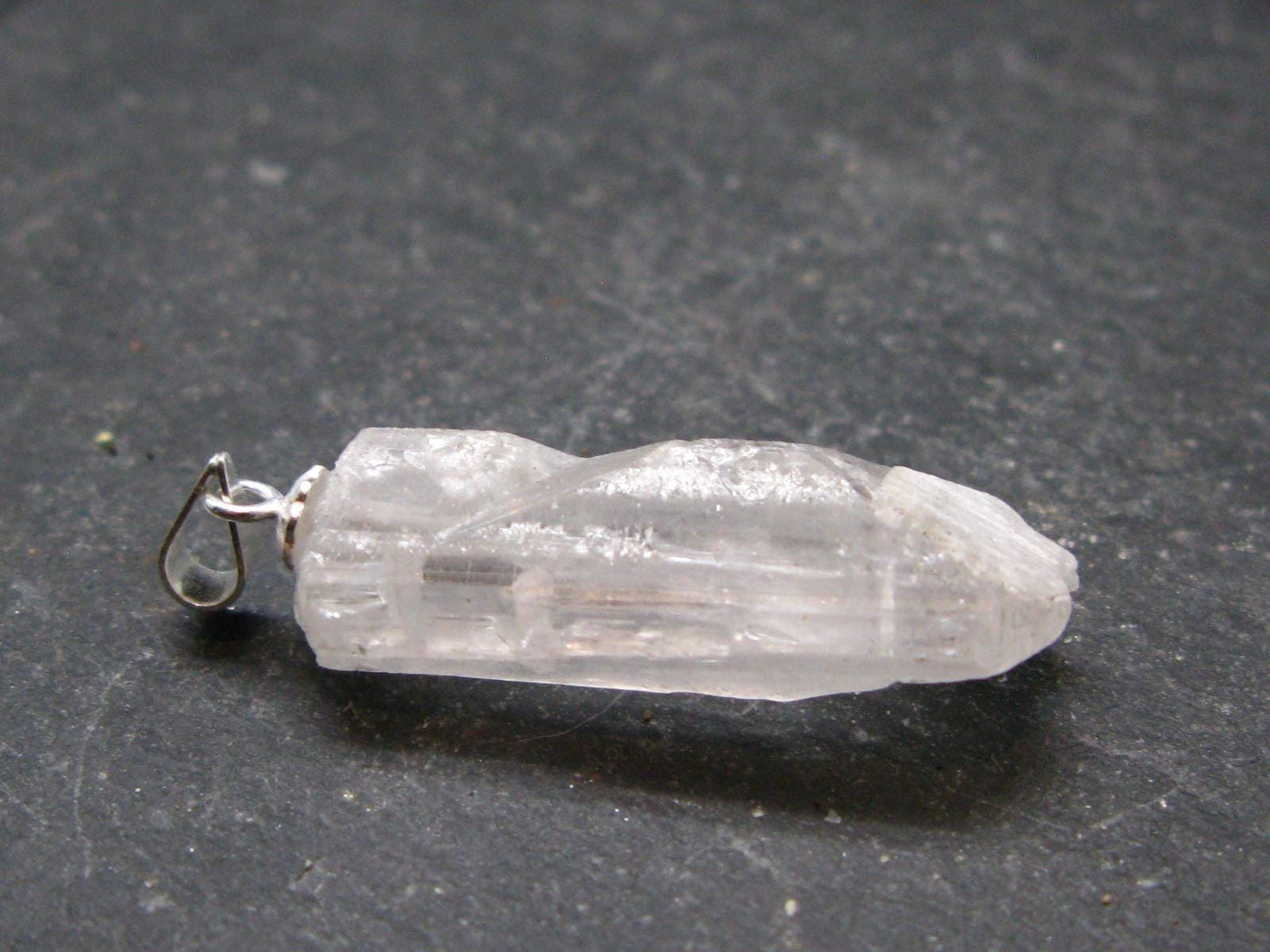 Nice Terminated Danburite Crystal Silver Pendant from Mexico - 1.3" - 3.83 Grams