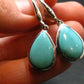 Nice Raw Natural Turquoise Sterling Silver Earrings from Mexico - 6.10 Grams