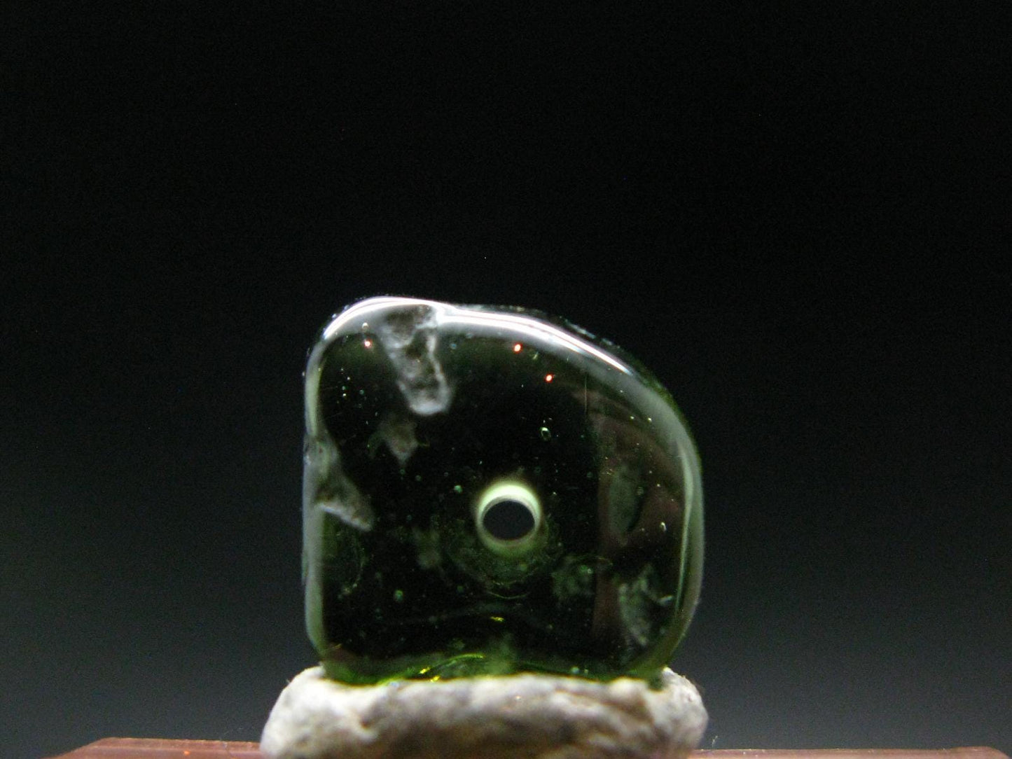 Moldavite Tektite Tumbled Bead from Czech Republic - 13 mm - 5.40 Carats