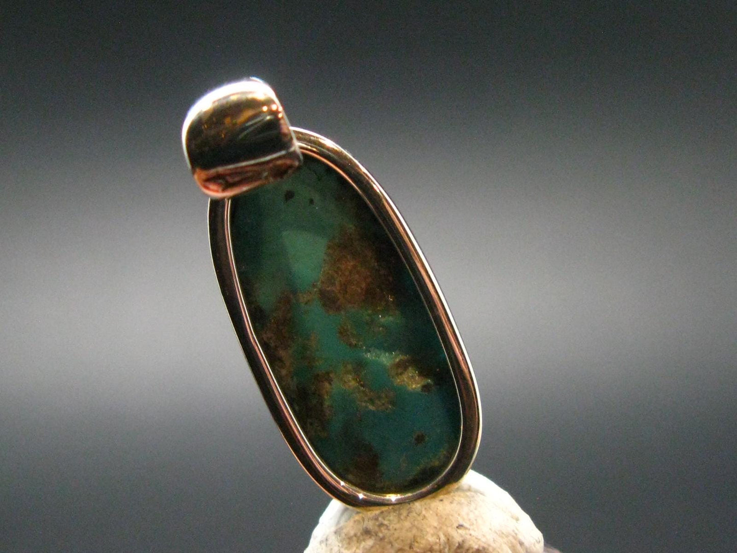 Turquoise Silver Pendant - 1.5" - 5.32 Grams