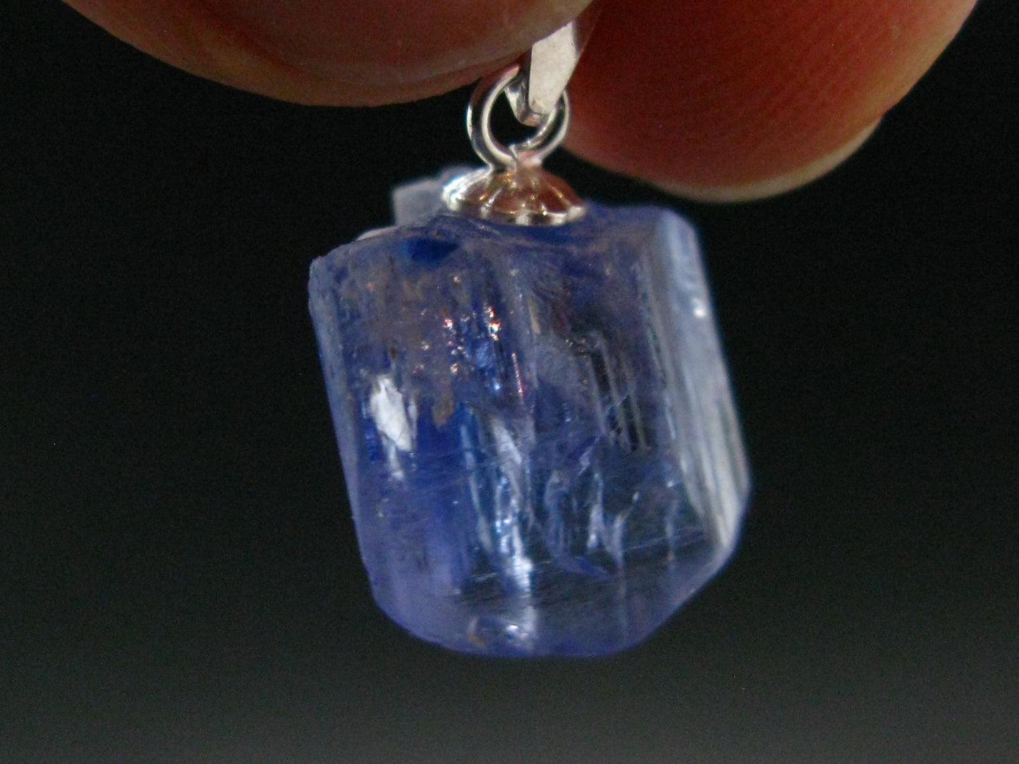 Tanzanite Pendant In Sterling Silver From Tanzania - 0.7" - 1.88 Grams