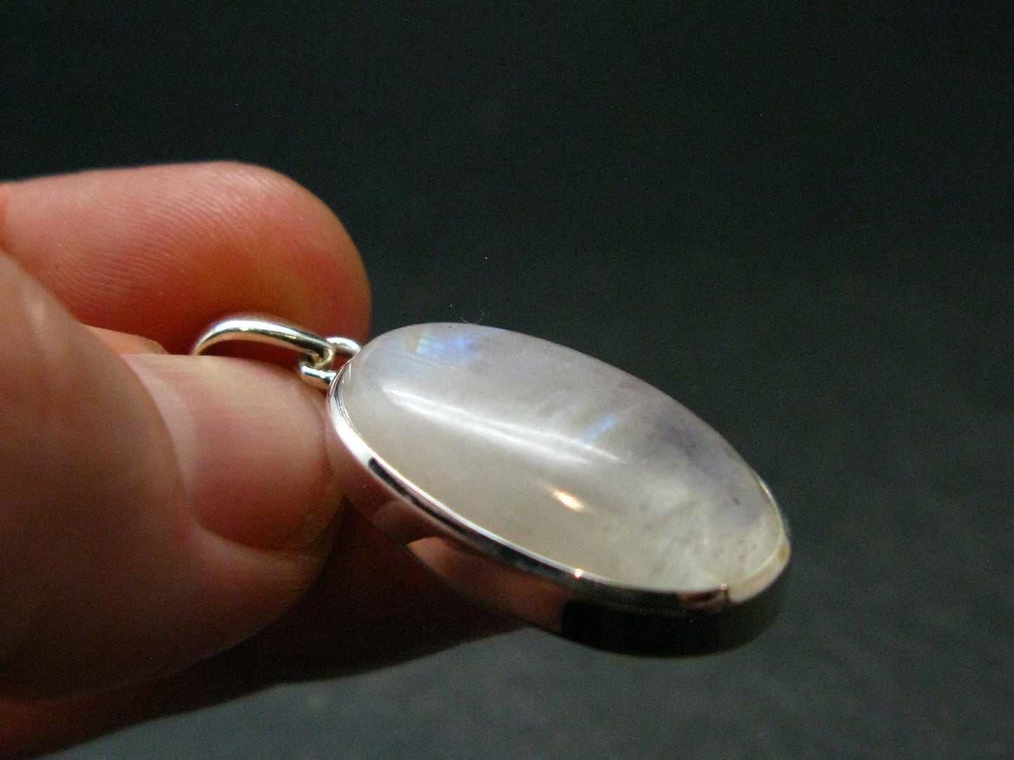 Natural Glow From Inside Moonstone 925 Silver Pendant - 1.4" - 5.77 Grams