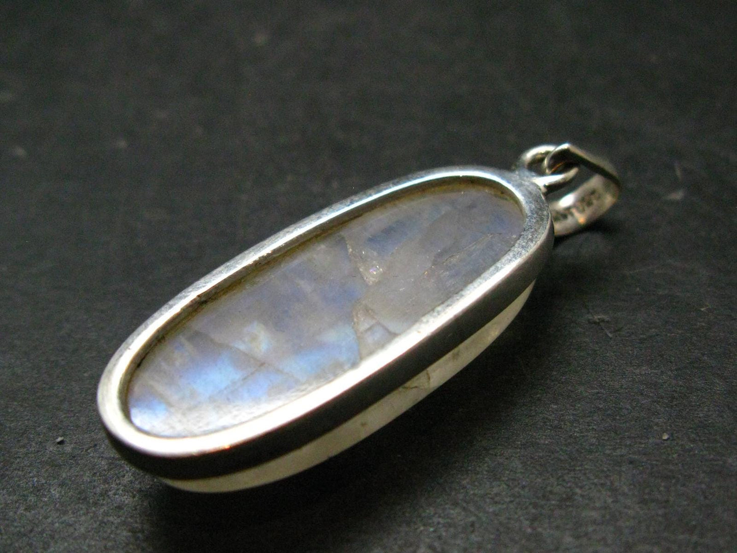 Natural Glow From Inside Moonstone 925 Silver Pendant - 1.8" - 8.82 Grams