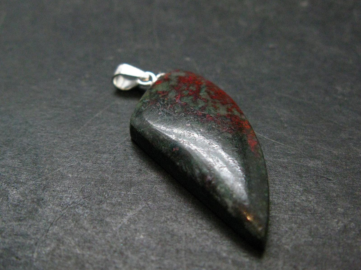 Crimson Cuprite w/ Chrysocola Silver Pendant from Mexico - 1.5" - 3.80 Grams