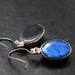 Blue Labradorite Silver Earrings From Madagascar - 3.90 Grams