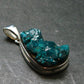 Dioptase Crystal Silver Pendant from Congo - 7.22 Grams - 1.4"