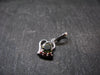 Moldavite Tektite & Red Garnet Silver Pendant from Czech Republic - 0.7"