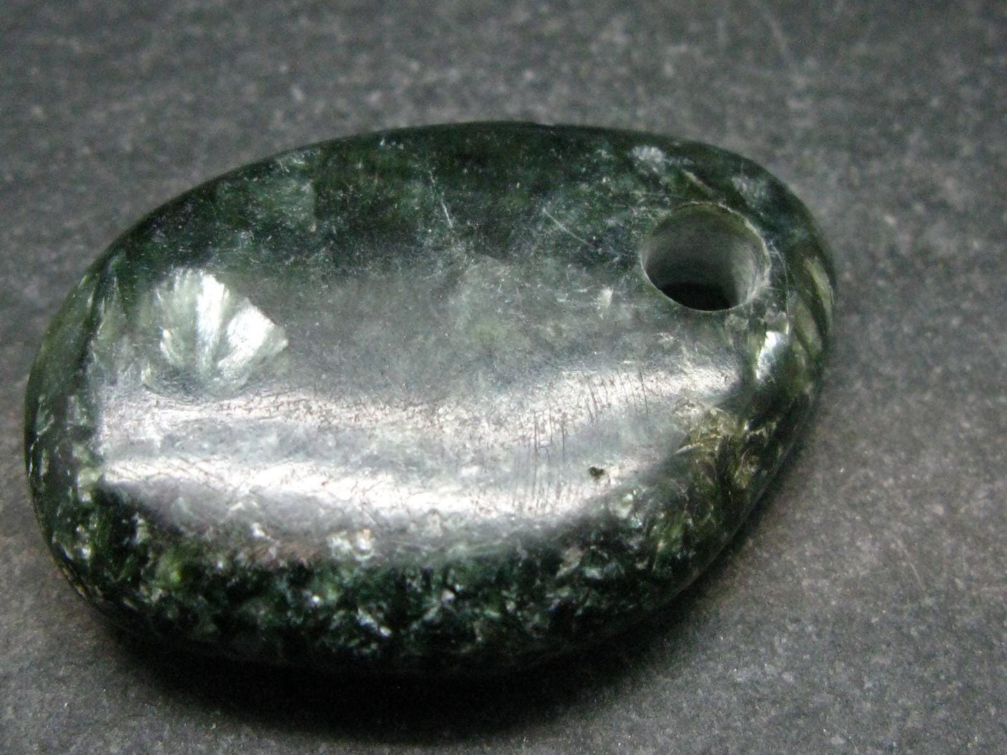 Polished Seraphinite Clinochlore Metal Free Pendant From Russia - 1.4"