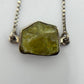 Raw Chrysoberyl Adjustable Bracelet Yellow Green Gemstone Silver Crystal Bracelet