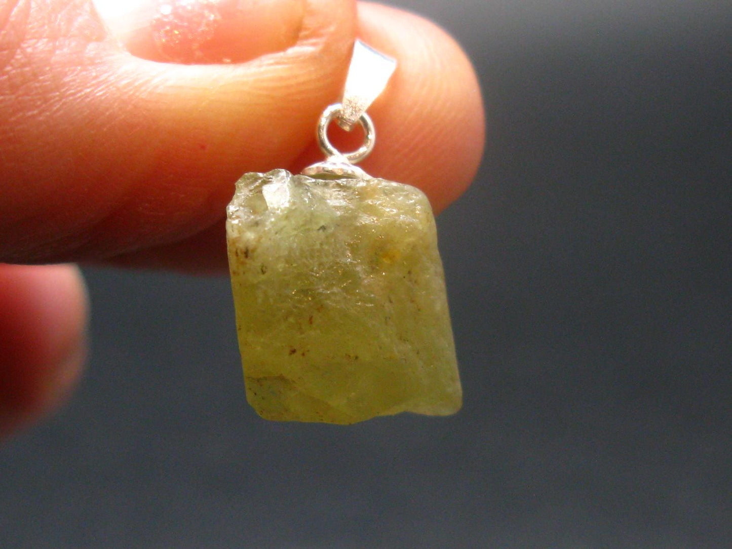 Chrysoberyl Crystal Silver Pendant From Brazil - 2.55 Grams