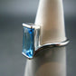 Natural Faceted Round Swiss Blue Topaz Crystal Sterling Silver Ring - 3.71 Grams - Size 6