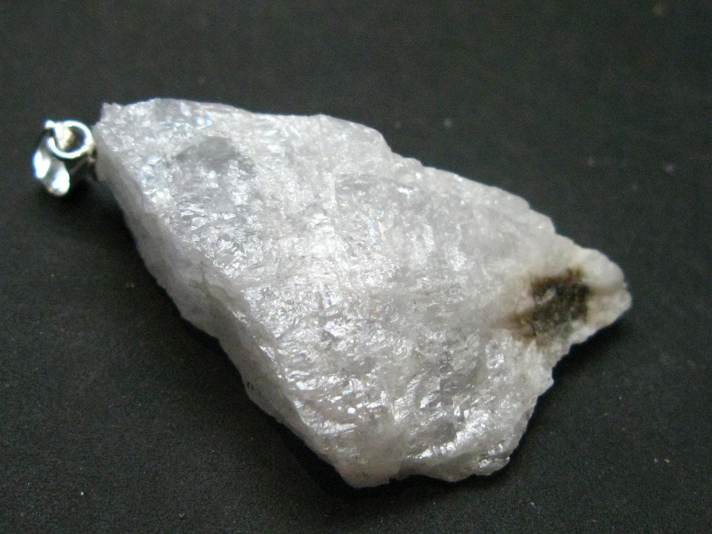 Lilac Lepidolite Mica Crystal Pendant From Brazil - 1.6"