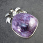 Rare High-Quality Charoite Pendant in SS From Russia - 1.8" - 18.8 Grams