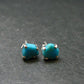 Nice Raw Natural Turquoise Sterling Silver Stud Earrings from Mexico