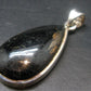 Very Rare Sterling Silver Nuumite Nuummite Pendant From Greenland - 1.6" - 10.53 Grams