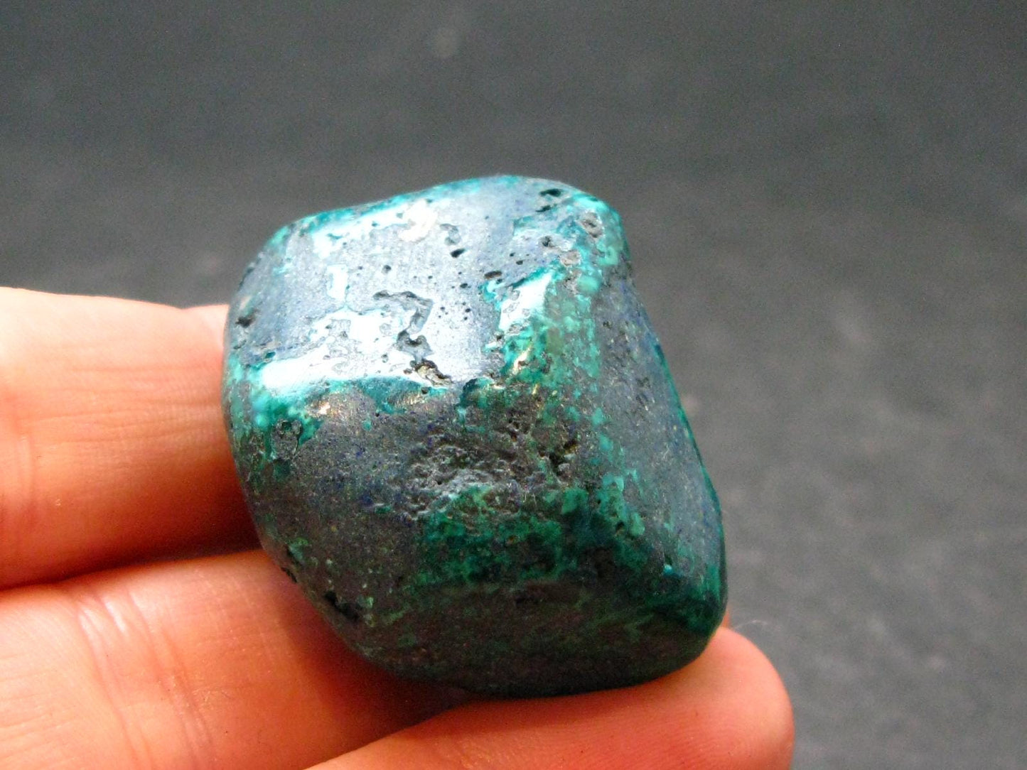 Very Nice Tumbled Dioptase Stone from Congo - 1.2" - 24.15 Grams