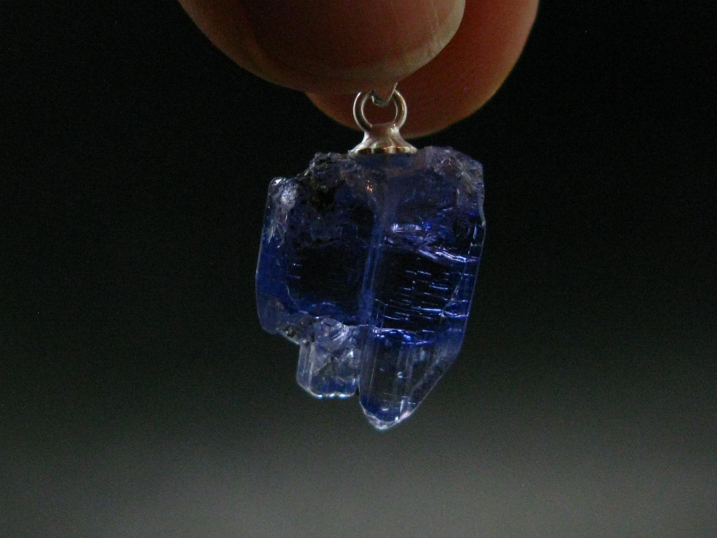 Tanzanite Pendant In Sterling Silver From Tanzania - 0.9" - 2.31 Grams