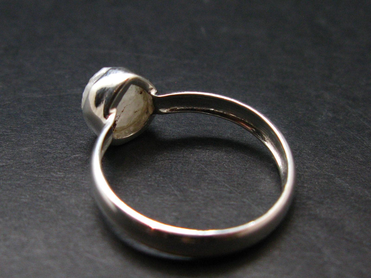 Very Rare White Cryolite 925 Silver Ring from Greenland - Size 7 - 1.90 Grams