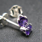 Gem Round Rich Purple Amethyst faceted Stud Earrings In Sterling Silver from Brazil