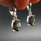 Moldavite Tektite Silver Earrings from Czech Republic - 1.95 Grams