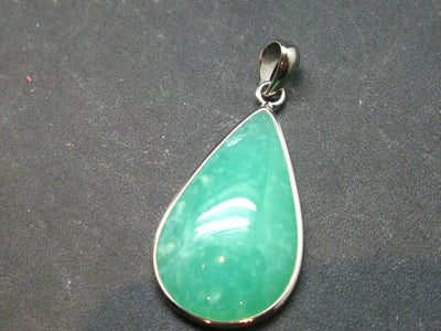 Chrysoprase Silver Pendant From Australia - 1.4" - 4.69 Grams