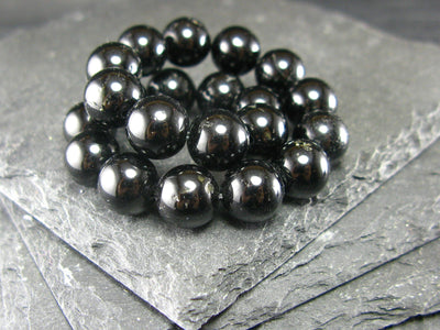 Black Tourmaline Genuine Bracelet ~ 7 Inches ~ 8mm Round Beads