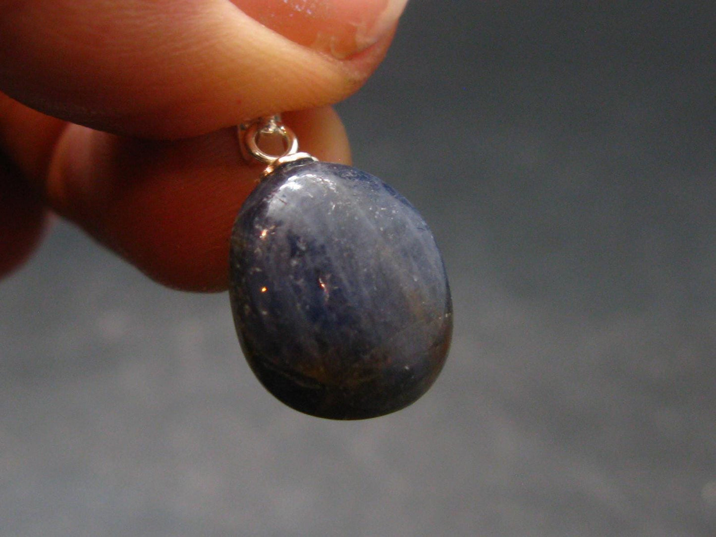 Gem Blue Sapphire Corundum Crystal Silver Pendant From Sri Lanka - 13.5 Carats