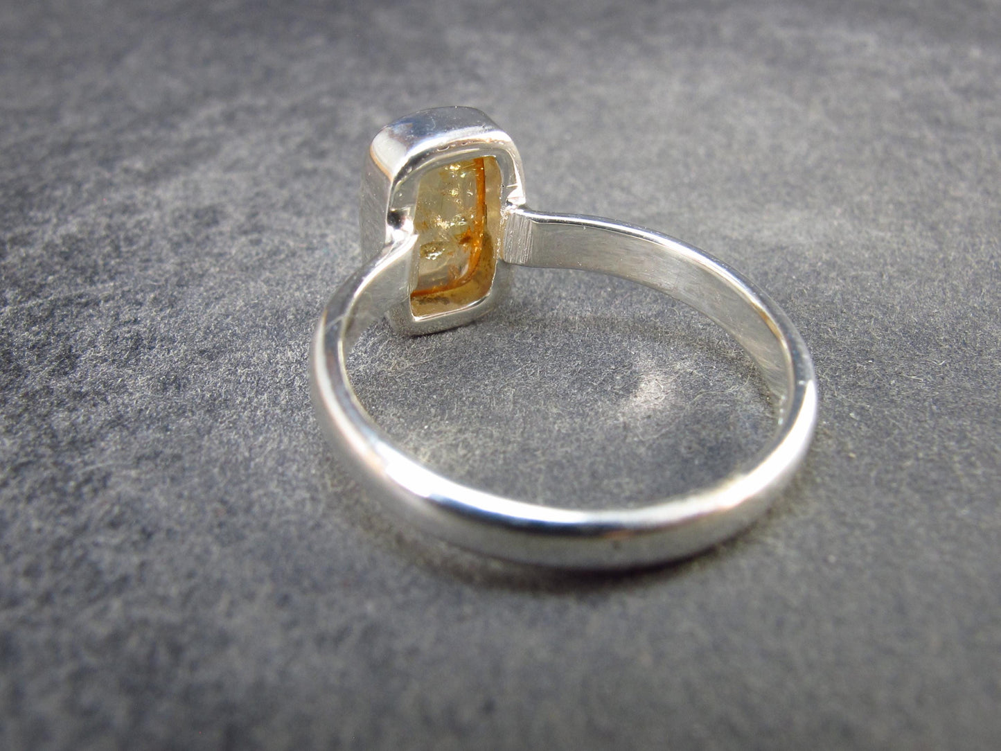 Fabulous Untreated Imperial Topaz 925 Silver Ring from Brazil - Size 7.25 - 3.05 Grams