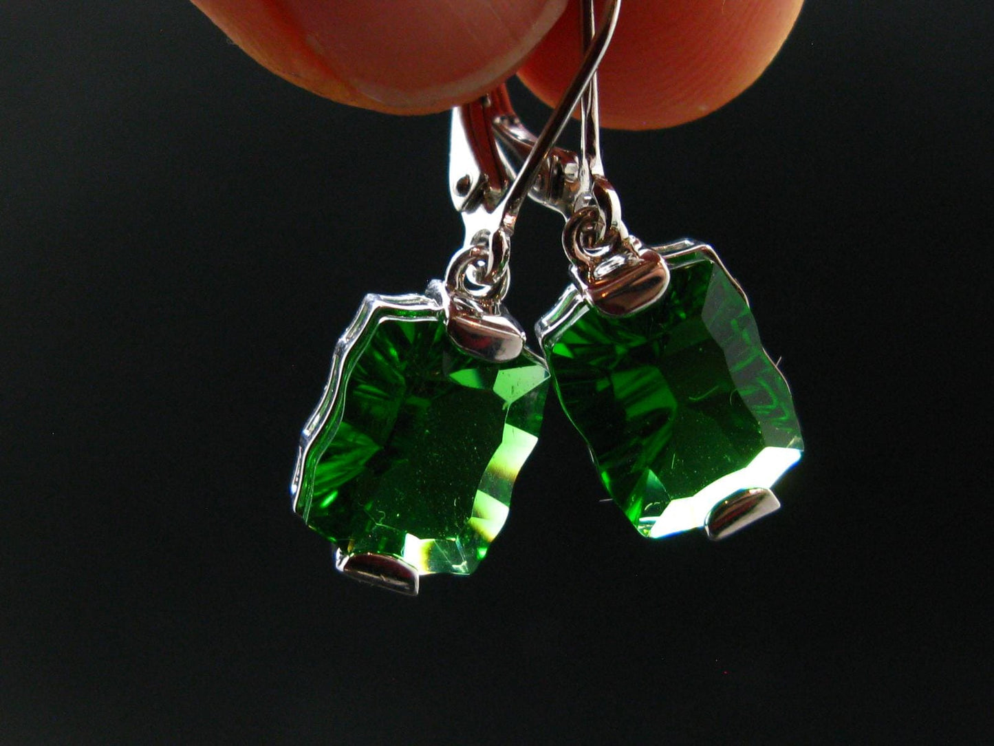Helenite Gaia Stone Gem Sterling Silver Earrings From Washington - 4.5 Carats