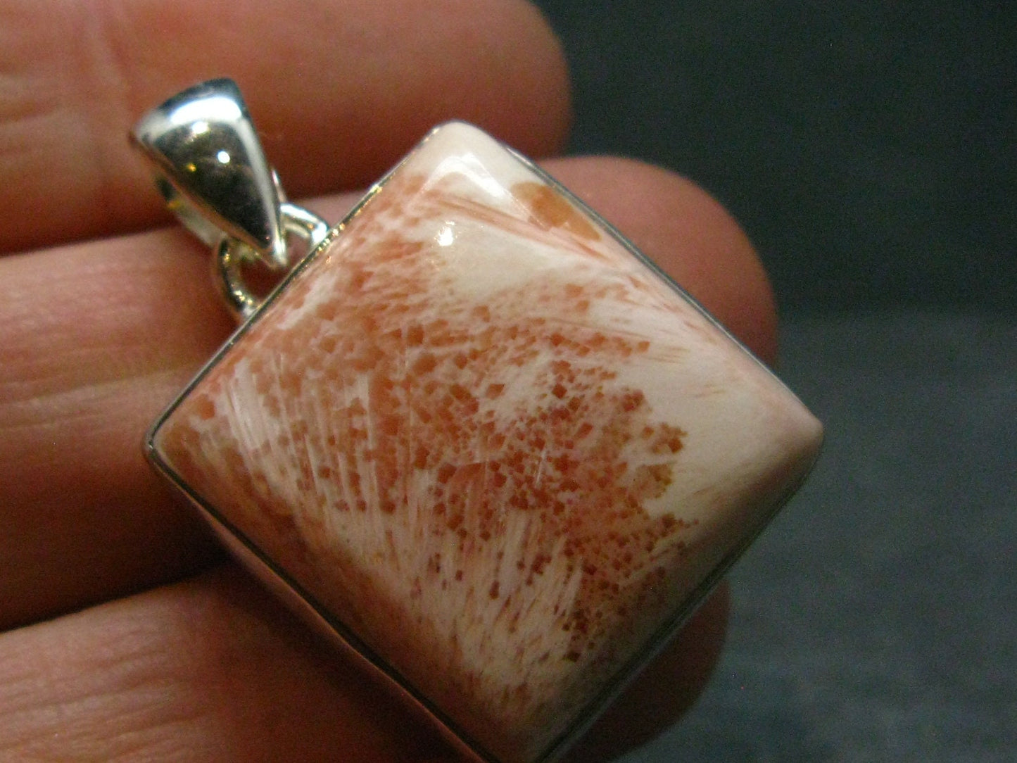 Pink Scolecite Sterling Silver Pendant From India - 1.2"