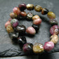 Watermelon Bicolor Tourmaline Genuine Bracelet ~ 7 Inches ~ 7mm Tumbled Beads