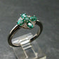 Emerald Faceted Silver Ring from Colombia - 3.54 Grams Total - Size 8.75