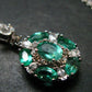Emerald Silver Pendant W/Chain From Colombia - 3.42 Grams Total