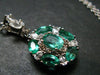 Emerald Silver Pendant W/Chain From Colombia - 3.42 Grams Total