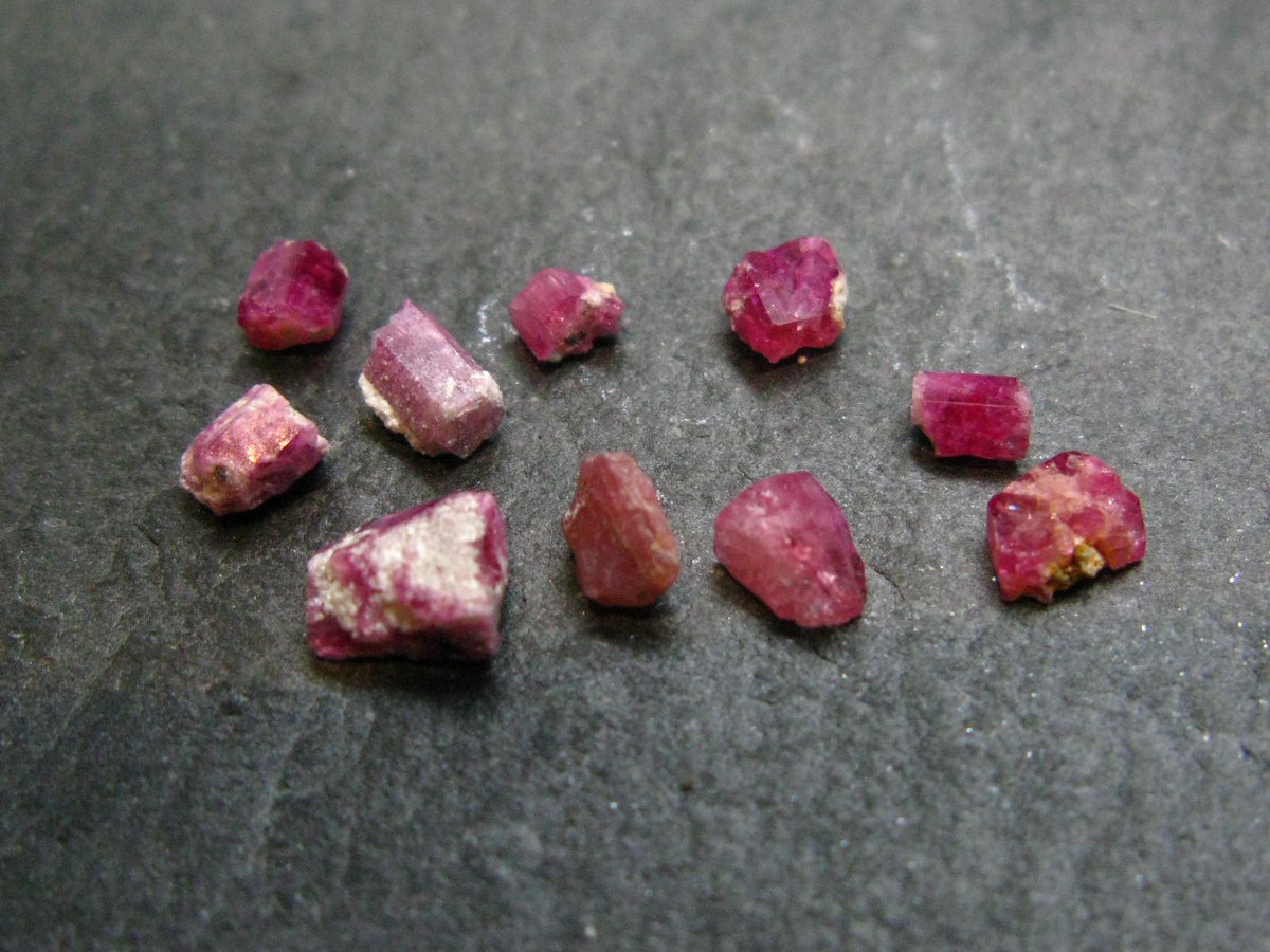 Nice Lot of 10 Bixbite Red Emerald Beryl Crystals From Utah USA - 3.66 Carats
