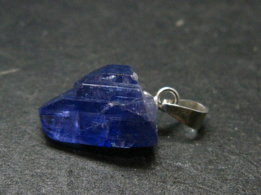 Tanzanite Pendant In Sterling Silver From Tanzania - 0.8" - 1.54 Grams