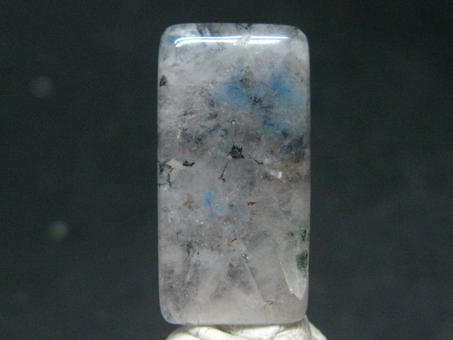 Papagoite in Quartz Cabochon from Messina S. Africa - 8.55 Carats - 21x11mm