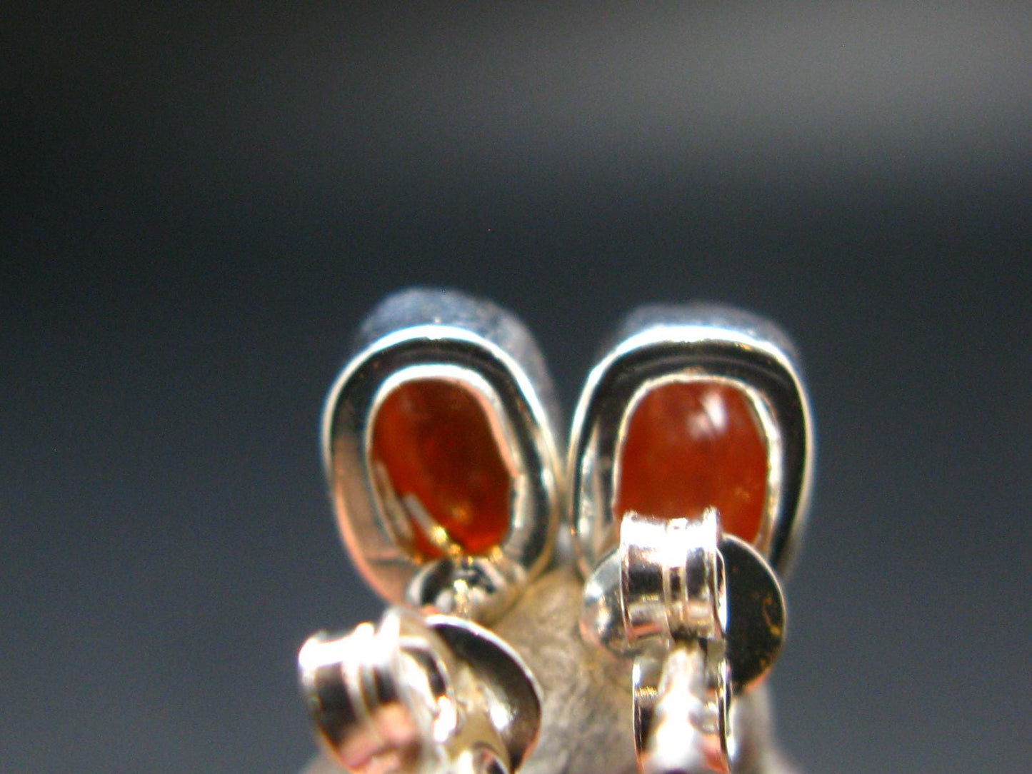 Zincite Zinkite Stud Earrings Sterling Silver From Poland - 1.62 Grams