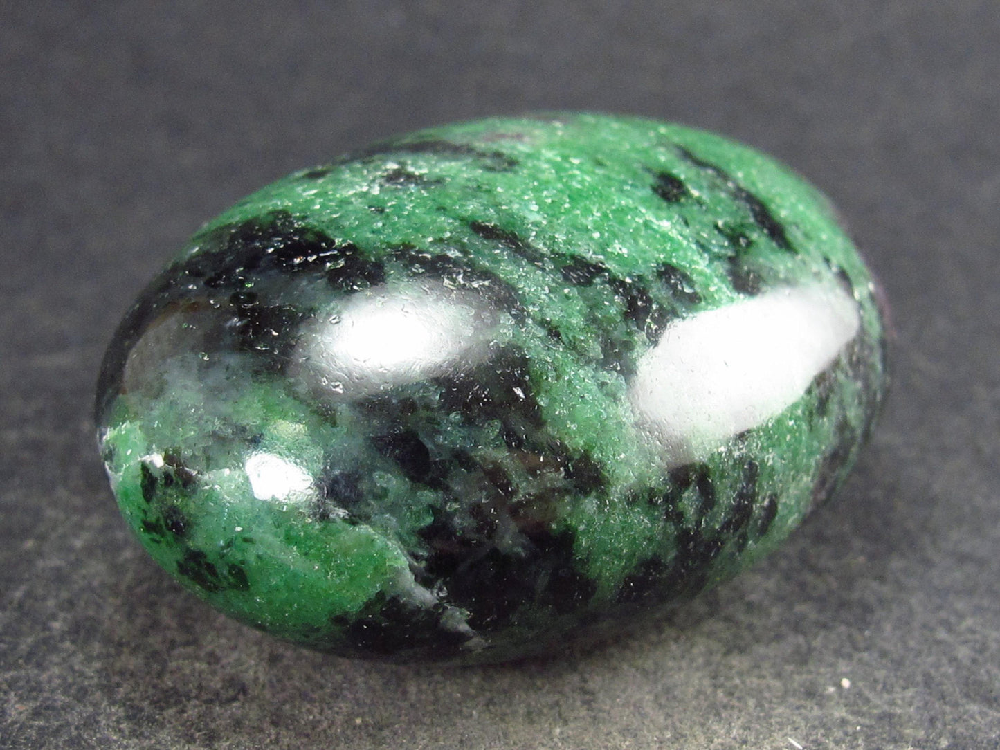Ruby In Zoisite Tumbled Stone From Tanzania - 1.9" - 65.5 Grams
