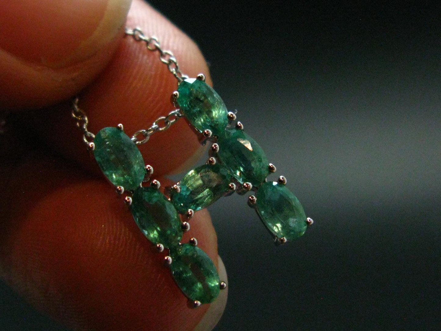 Emerald Silver Pendant W/Chain From Colombia - 2.60 Grams Total