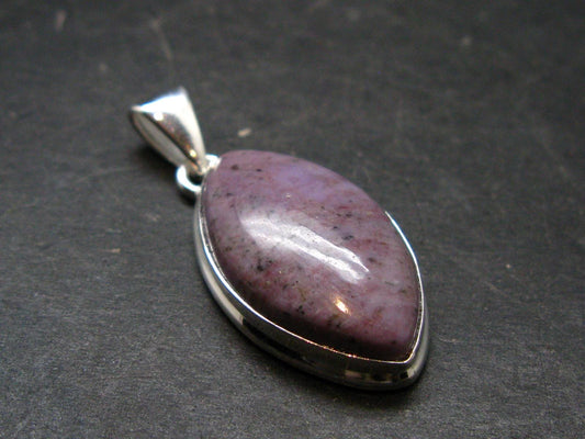 Purple Jade Silver Plated Pendant From Turkey - 1.5" - 6.58 Grams