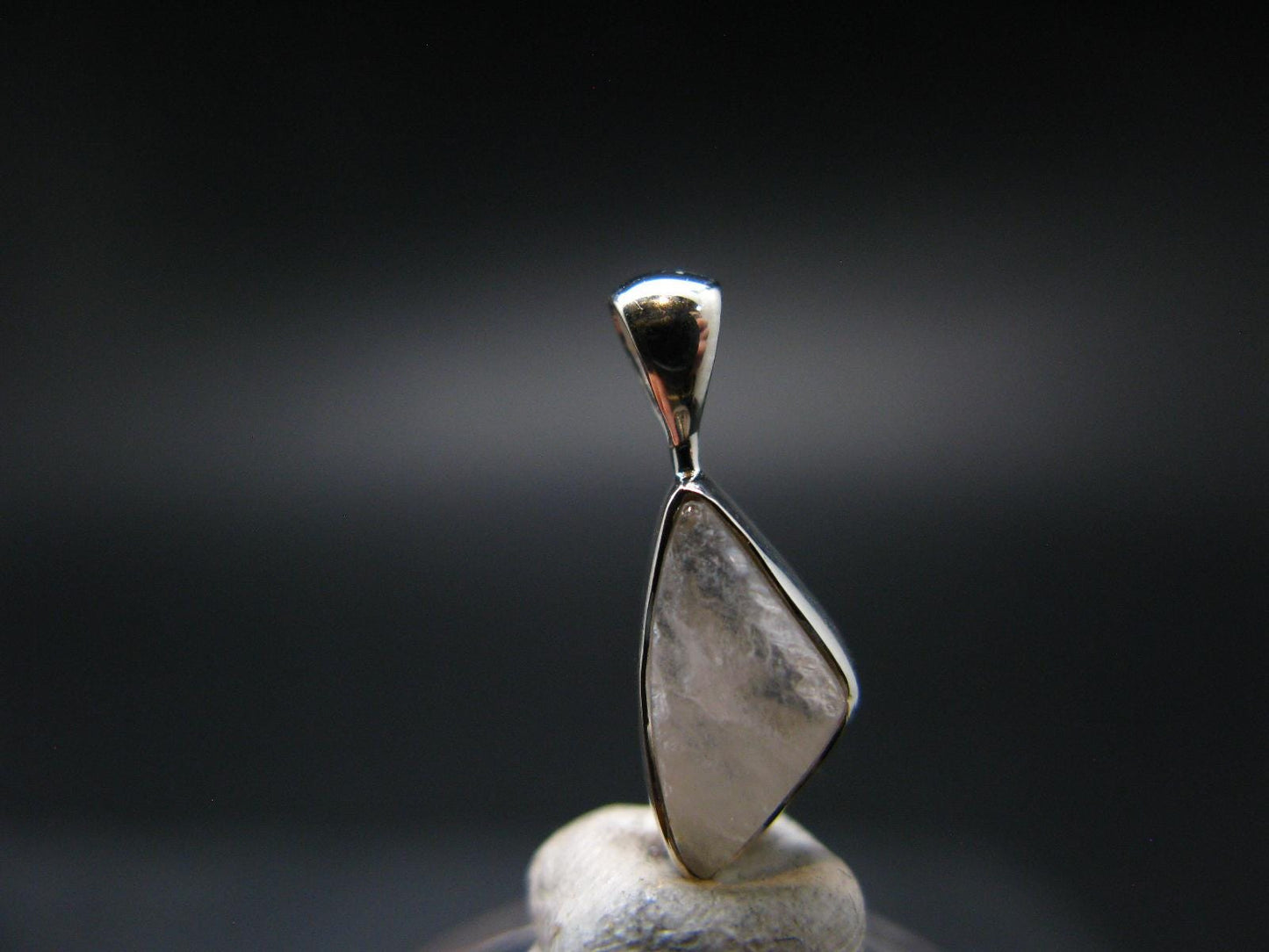 Raw Rare Natrolite Crystal Silver Pendant From Russia - 0.7" - 0.81 Grams