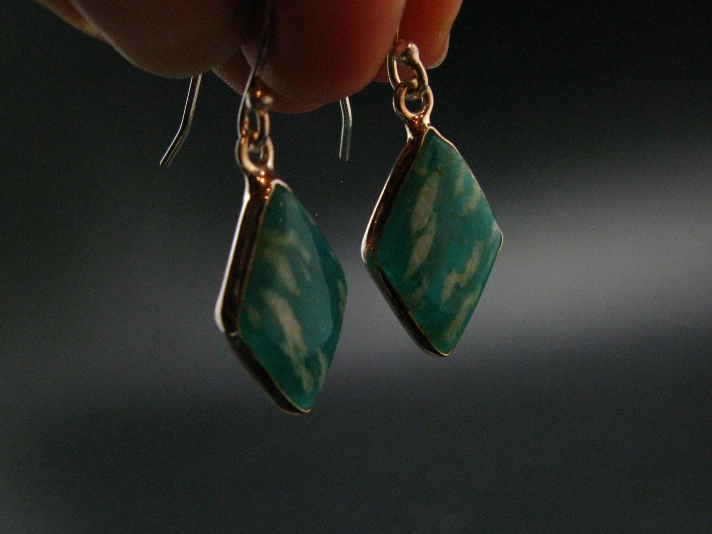 Amazonite Silver Earrings from Russia - 3.39 Grams