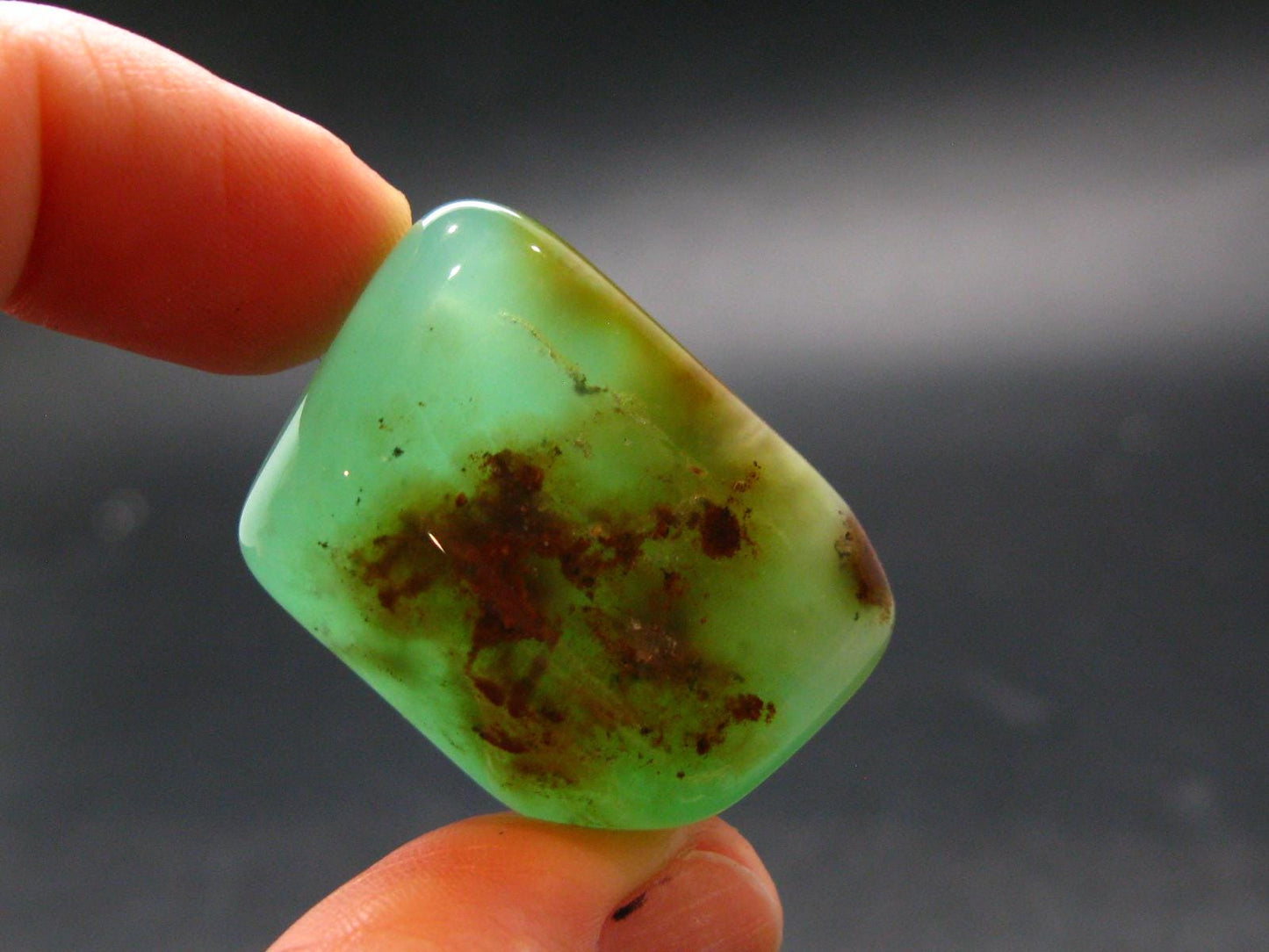 Rich Green Chrysoprase Tumbled Stone From Australia - 1.3"