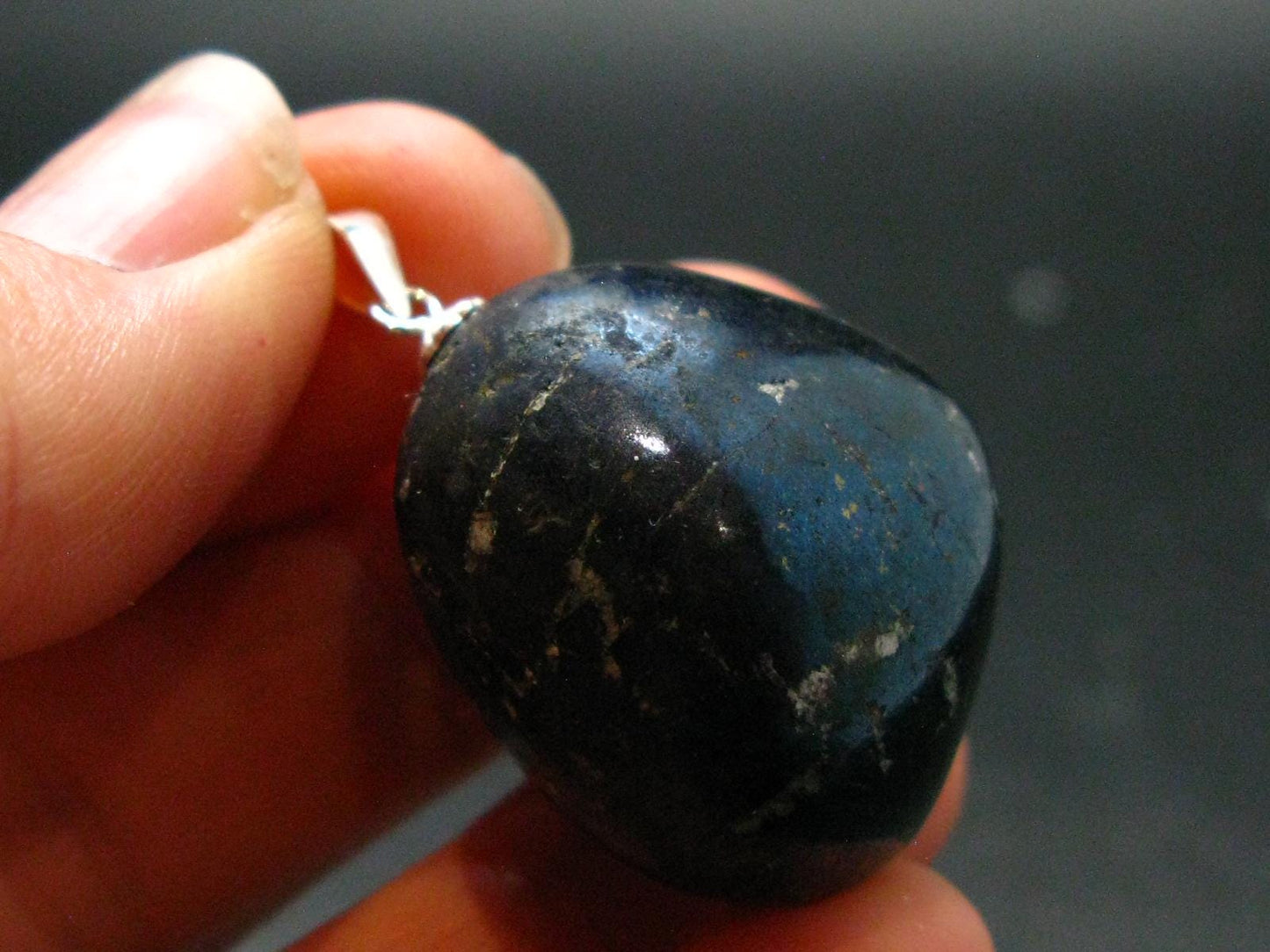 Covelite Covellite Crystal Silver Pendant From Peru - 1.3" - 24.07 Grams